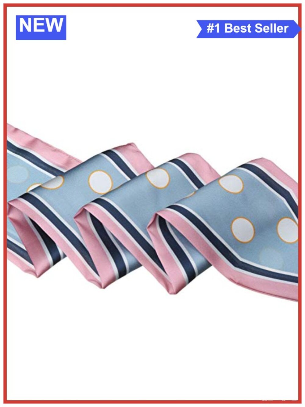 Skinny Ribbon Scarf Polyester Heart Print Handbag Handle Neck Tie - Picture 3 of 5